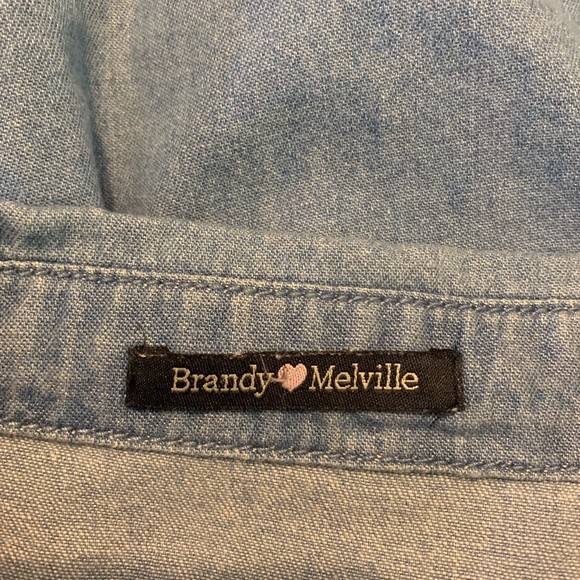 Brandy Melville Peyton Denim Cropped Button Up - Picture 6 of 7